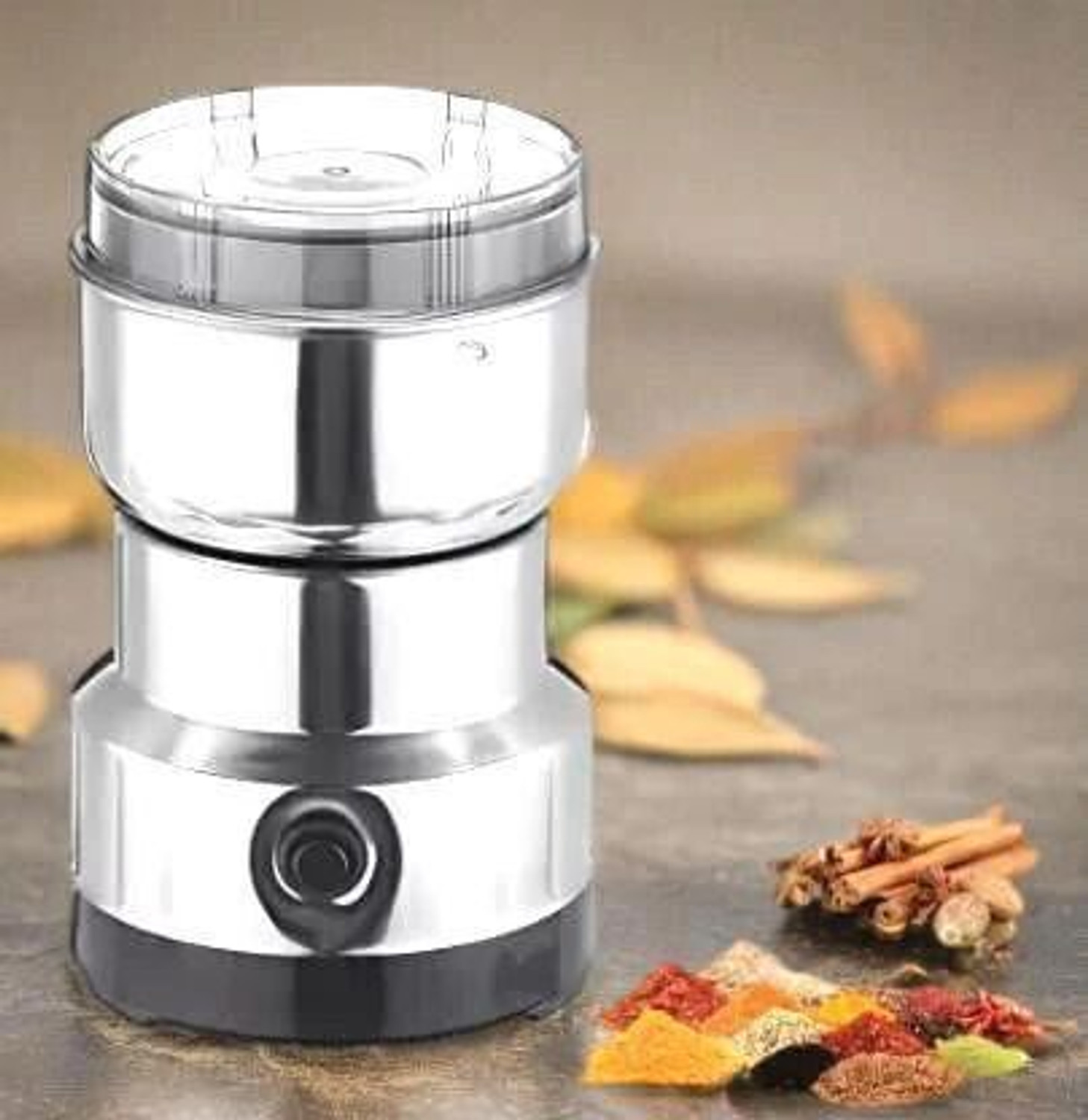 Image of Elvara creations Mini Mixer Grinder 800 W Juicer Mixer Grinder (Mini Spice, Dry Masala Grinder | 1 Jar | Silver)