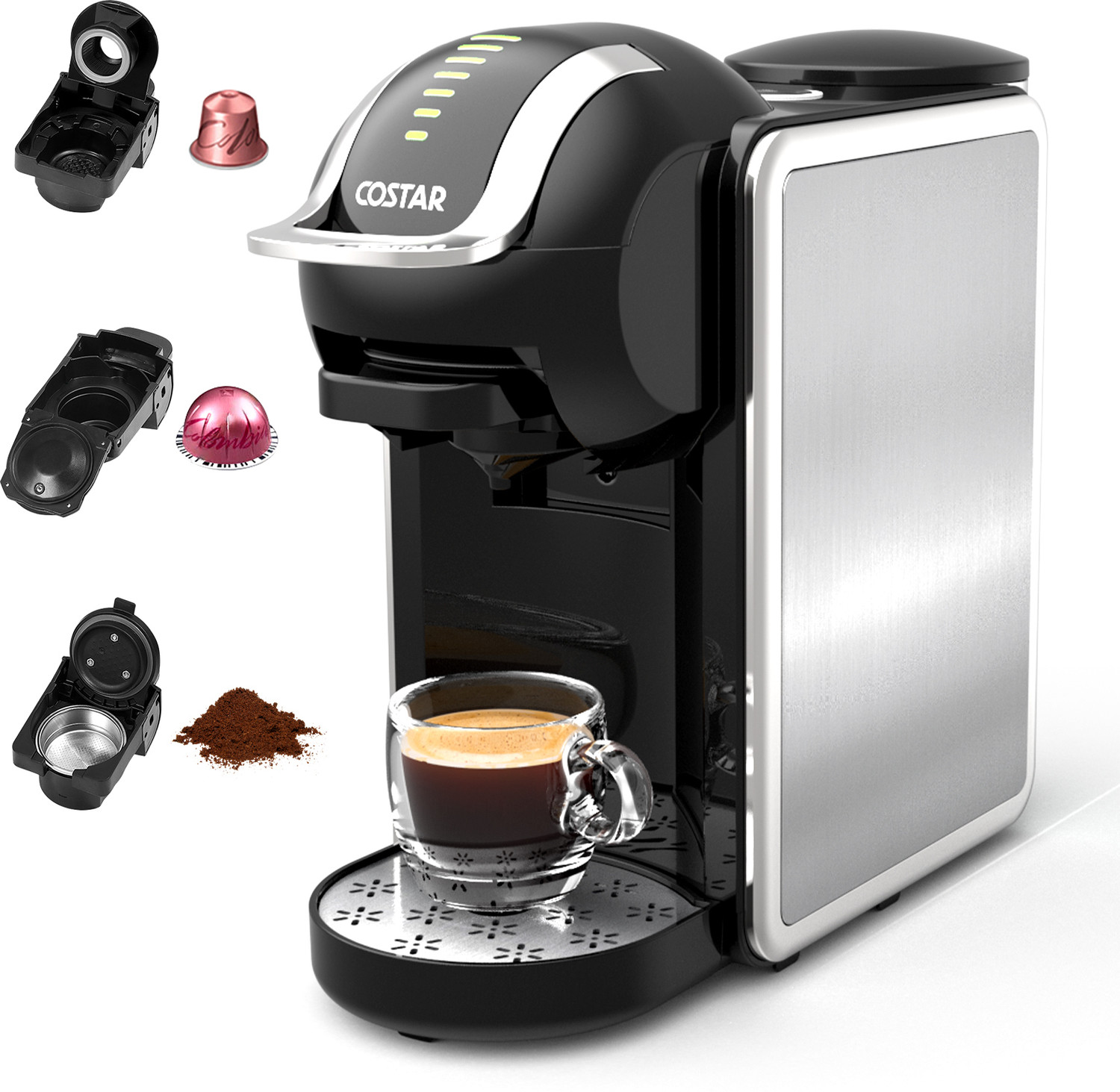 Image of Ubon 3 in 1 Breakfast Maker With Oven Toaster Griller, Coffee Maker, Frying Pan. 4 Cups Coffee Maker (Black)