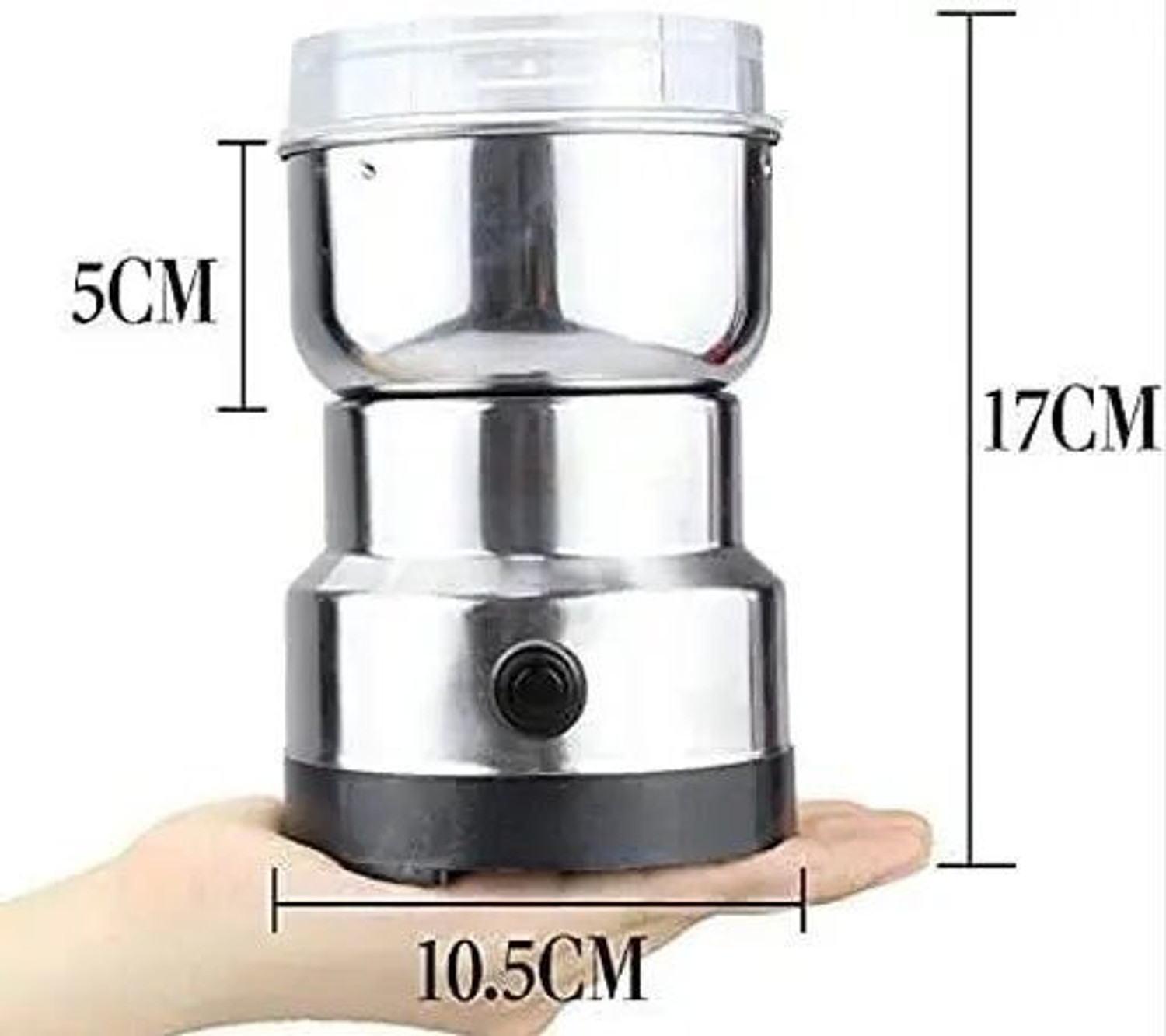 Image of Manasa weight Compact Kitchen design Electric Household Grinde 260 W Juicer Mixer Grinder (Mini Electric Grinder Stainless Steel Bowl & Metal Blade | 1 Jar | Silver, Black)