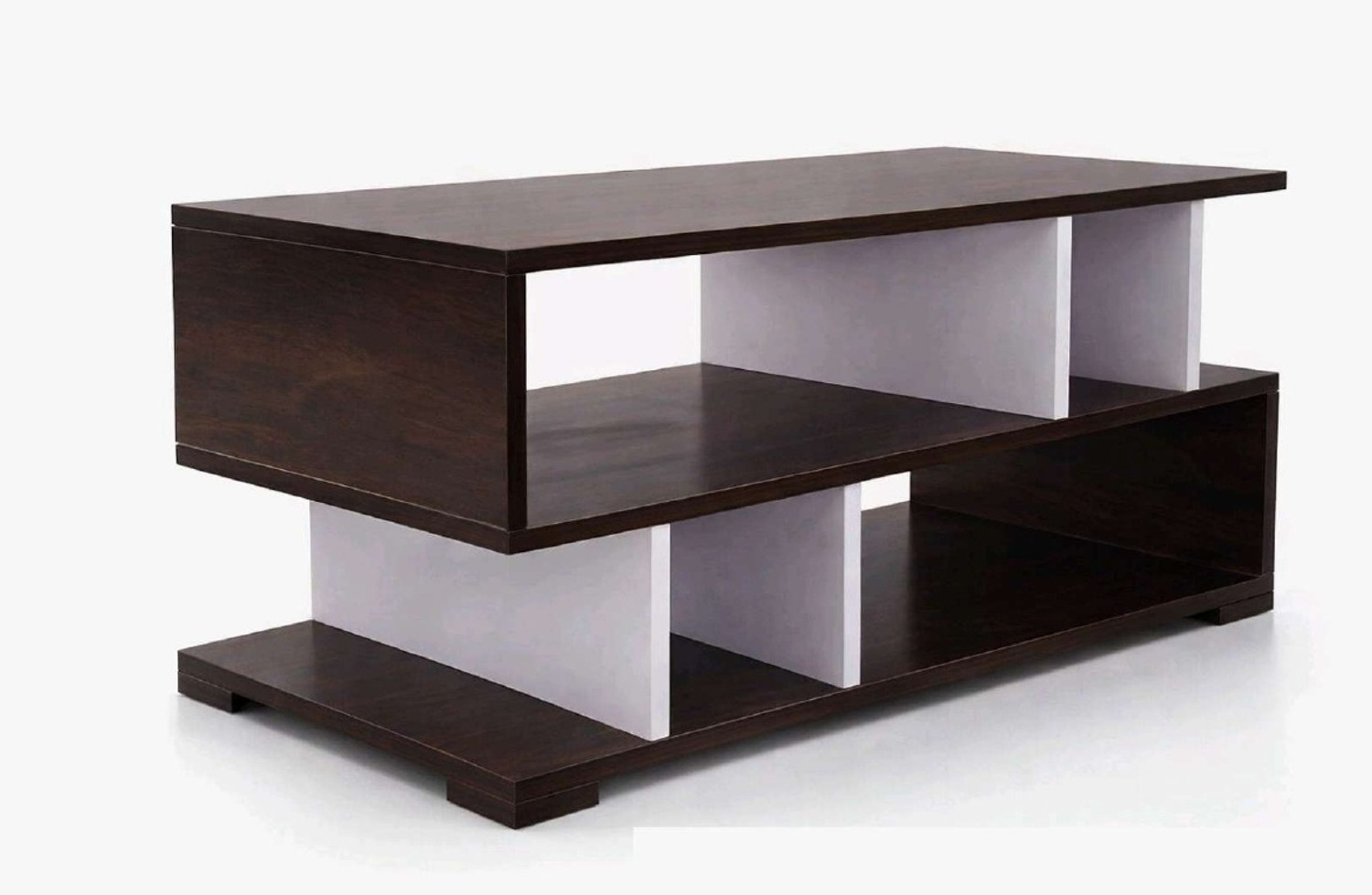 Image of YESMOM Modern TV Unit with Storage Shelves | Wooden Entertainment Stand Engineered Wood Coffee Table (Finish Color - Jungle, DIY(Do-It-Yourself))