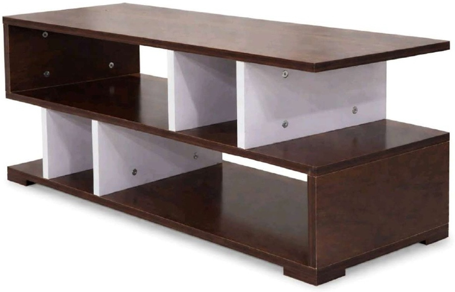 Image of YESMOM Modern TV Unit with Storage Shelves | Wooden Entertainment Stand Engineered Wood Coffee Table (Finish Color - Jungle, DIY(Do-It-Yourself))