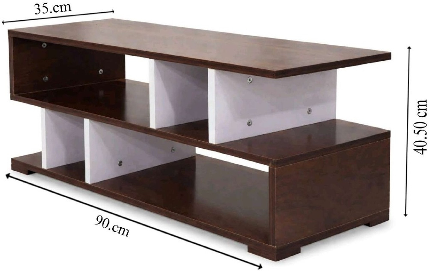 Image of YESMOM Modern TV Unit with Storage Shelves | Wooden Entertainment Stand Engineered Wood Coffee Table (Finish Color - Jungle, DIY(Do-It-Yourself))