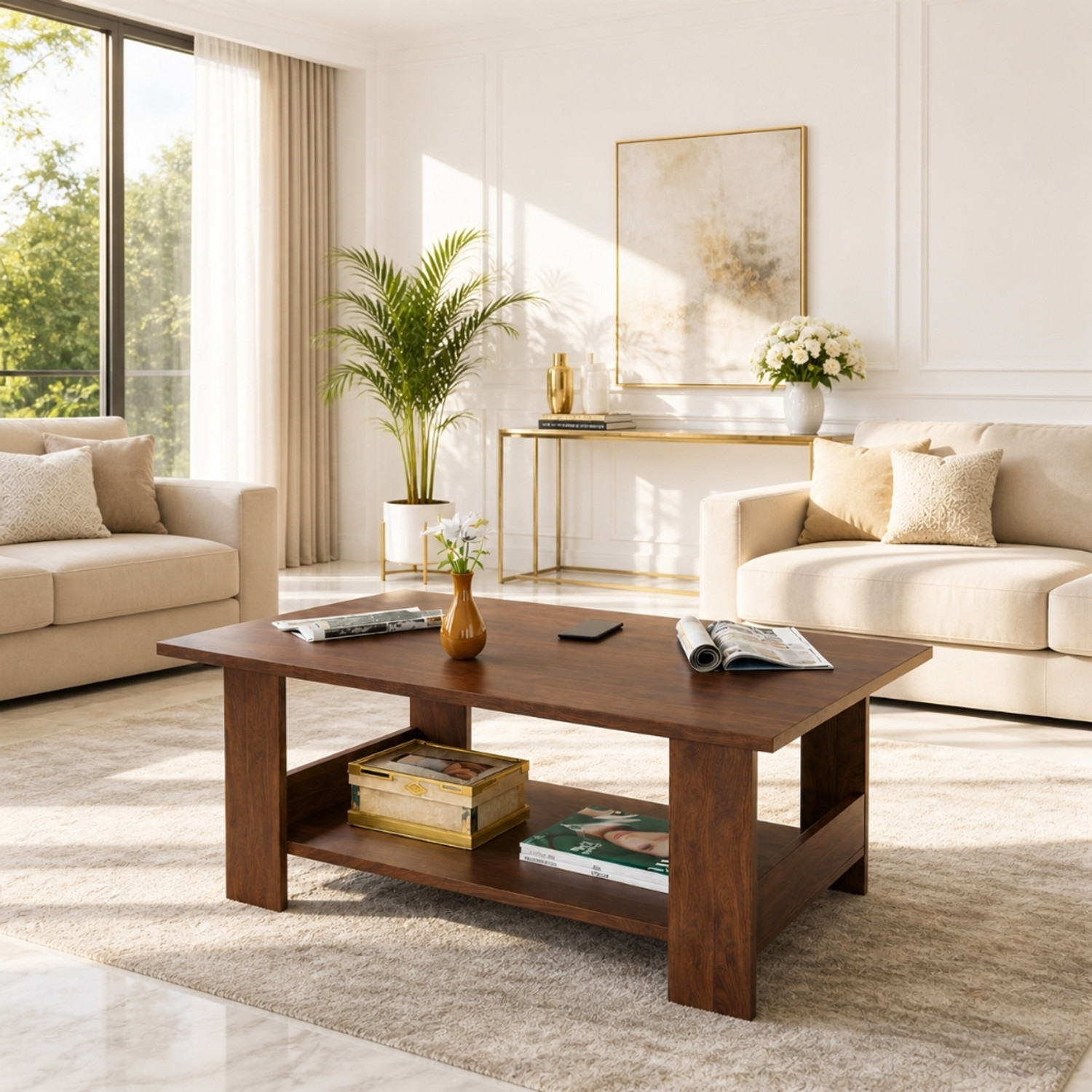 Image of matterhorn Engineered Wood Coffee Table (Finish Color - BROWN, DIY(Do-It-Yourself))