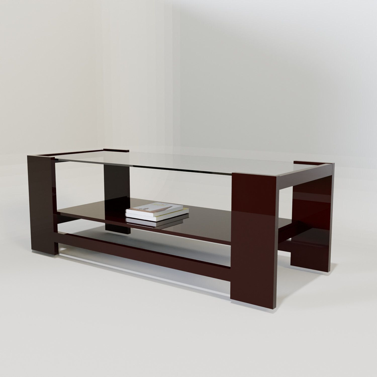 Image of ELTOP Wooden Furniture Center /Tea Table with Glass Engineered Wood Coffee Table (Finish Color - Brown, Knock Down)