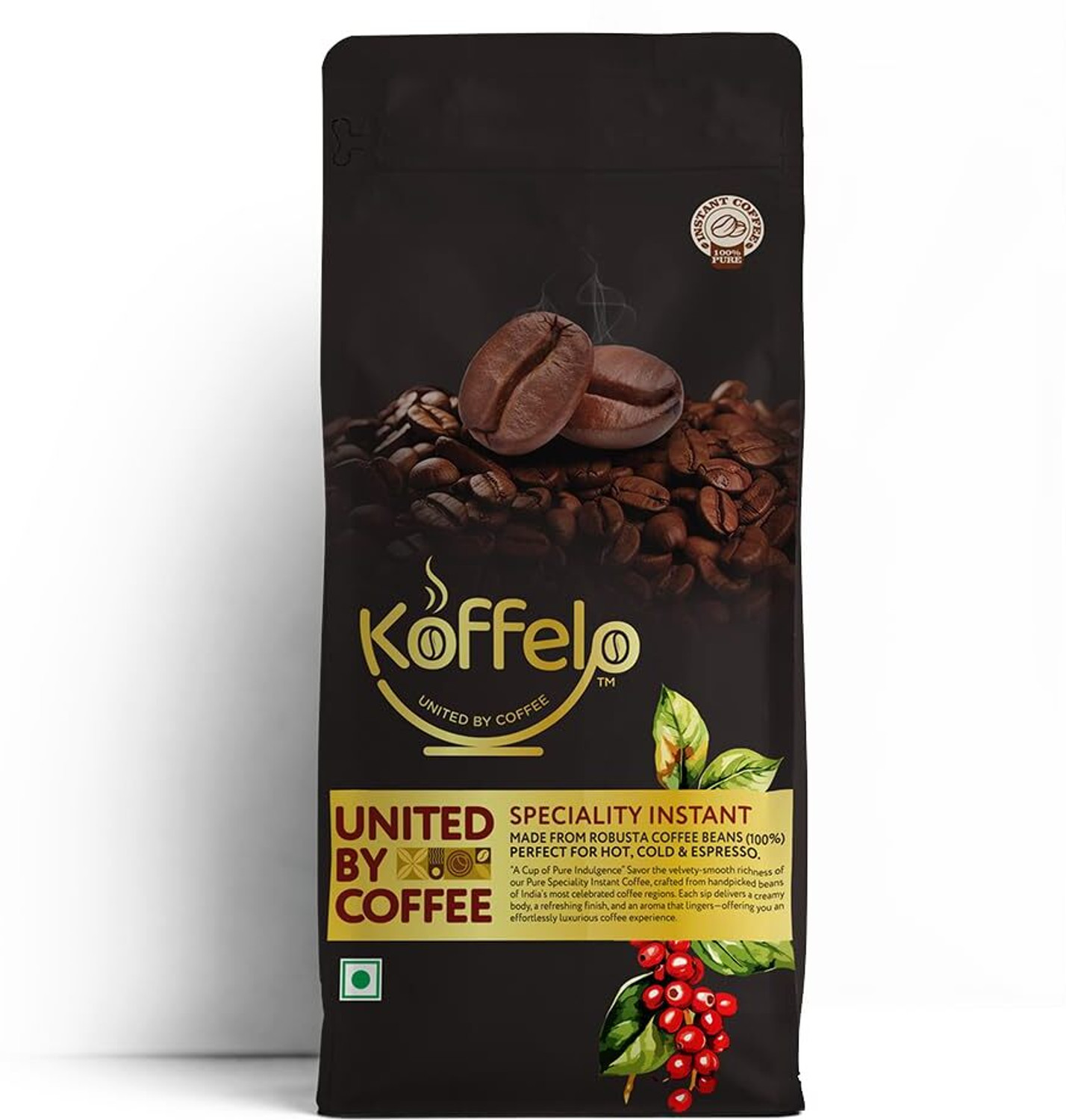 Image of Bold & Brew Pure Instant Coffee Powder | Premium Coffee | Rich Aroma & Strong Taste Instant Coffee (2 x 100 g, Pure Flavoured)
