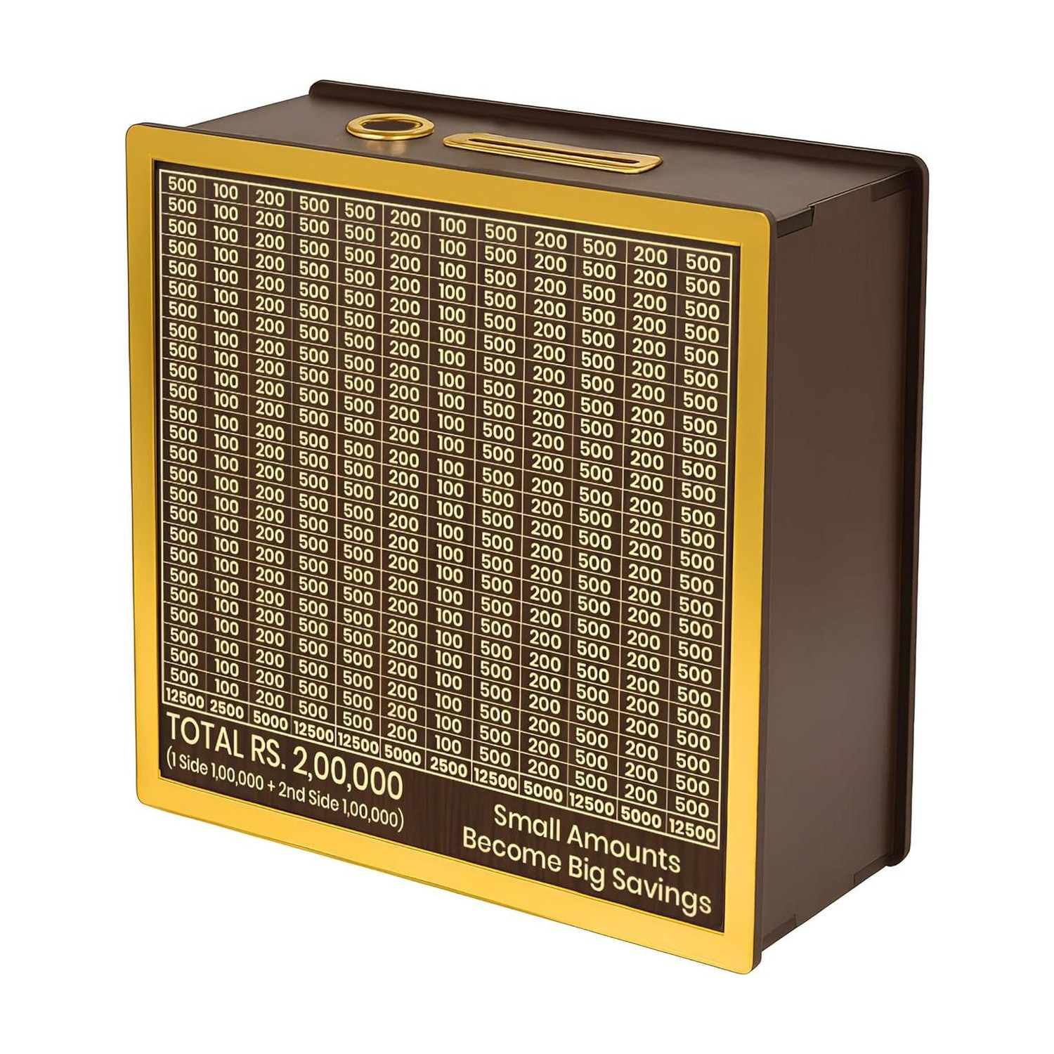 Huckwood Wooden Piggy Bank Savings Challenge Box - Image 1