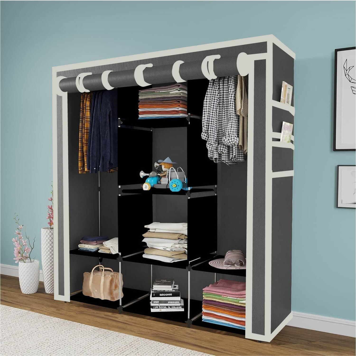 Continental 6+2 Shelves Portable 88130 PP Collapsible Wardrobe - Image 1