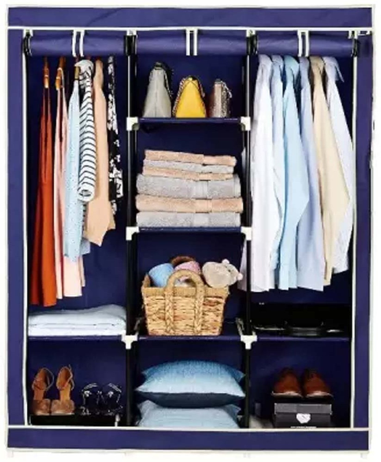Image of PYXBE 10-Door-10-Shelf Plastic Shoe Rack Storage Organizer for Home BedroomBalcony Plastic Shoe Rack (10-Door-10-Shelf, 10 Shelves, DIY(Do-It-Yourself))