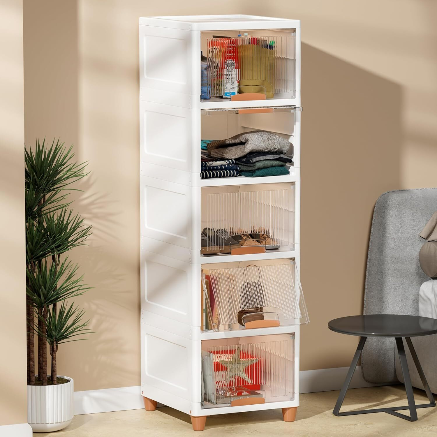 HAVEU PVC Collapsible Wardrobe White - Image 6