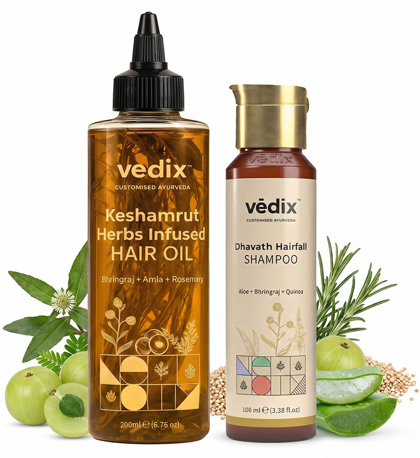 Vedix Keshamrut Combo Hair Oil and Shampoo - Image 1