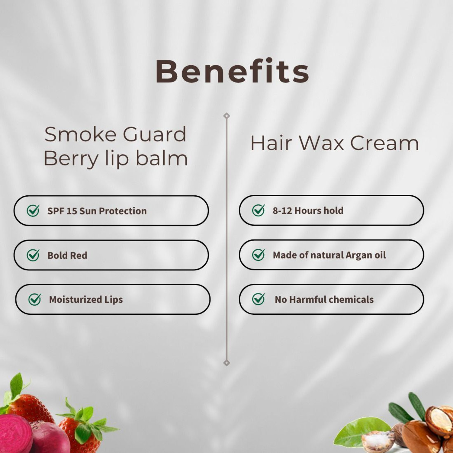 Image of TRU HAIR & SKIN Smoke Guard lip balm-9gm & Strong Hold Hair Wax Cream-50gm (2 Items in the set)