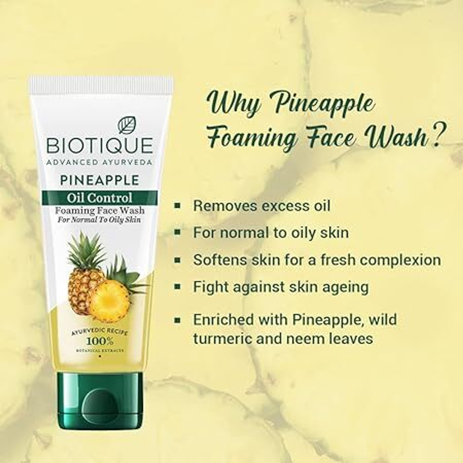 Image of BIOTIQUE COFFEE FACE WASH 150ML & PINAPPLE FACE WASH 100ML COMBO PACK (SET OF 2) Face Wash (300 ml)