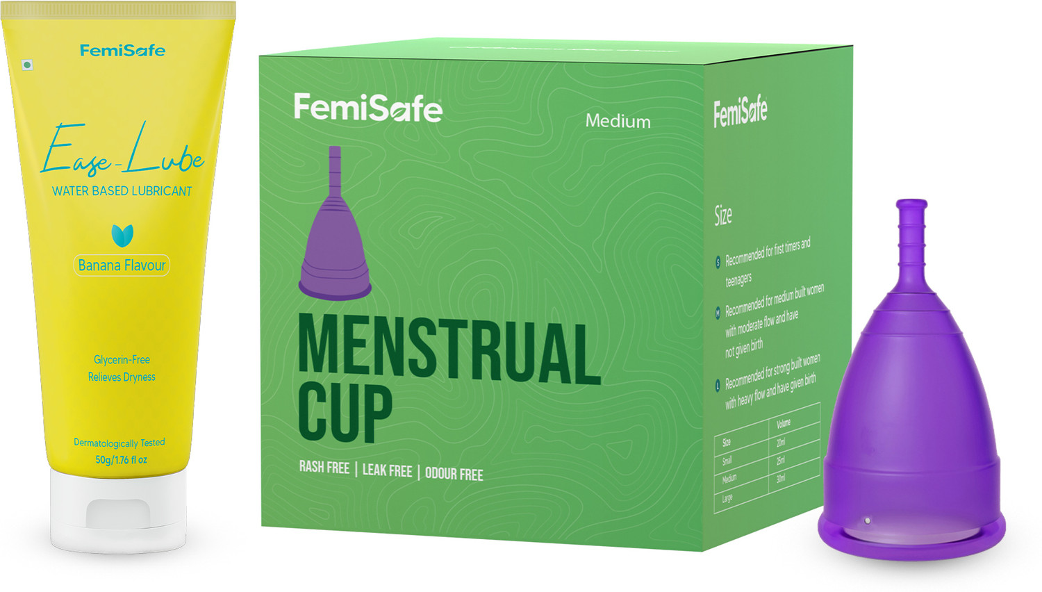 Image of FemiSafe Menstrual Cup and Lubricant 50 ml Combo (1 Items in the set)