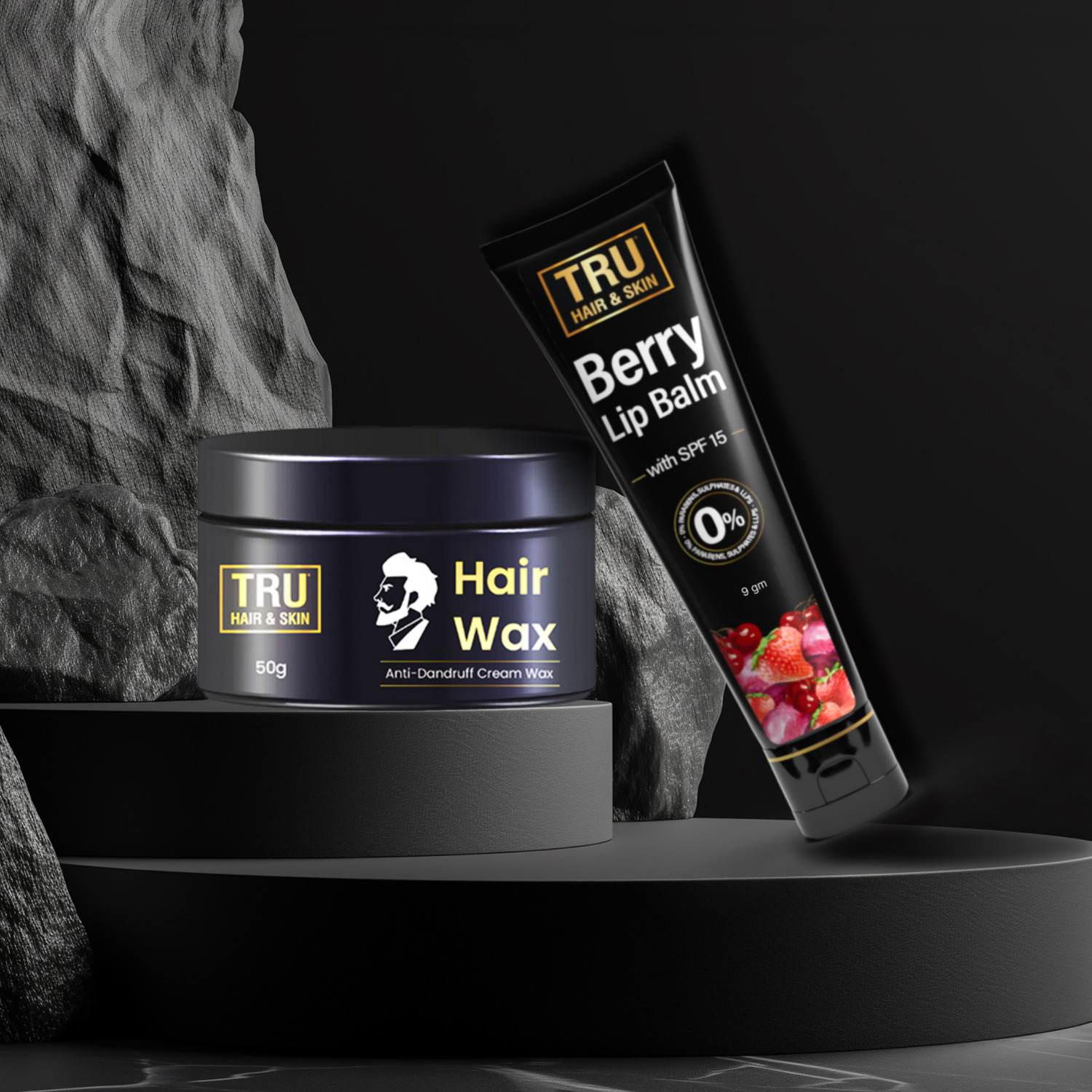 Image of TRU HAIR & SKIN Smoke Guard lip balm-9gm & Strong Hold Hair Wax Cream-50gm (2 Items in the set)