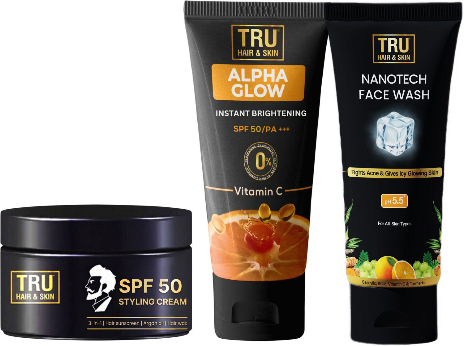 Image of TRU HAIR & SKIN Smoke Guard lip balm-9gm & Strong Hold Hair Wax Cream-50gm (2 Items in the set)