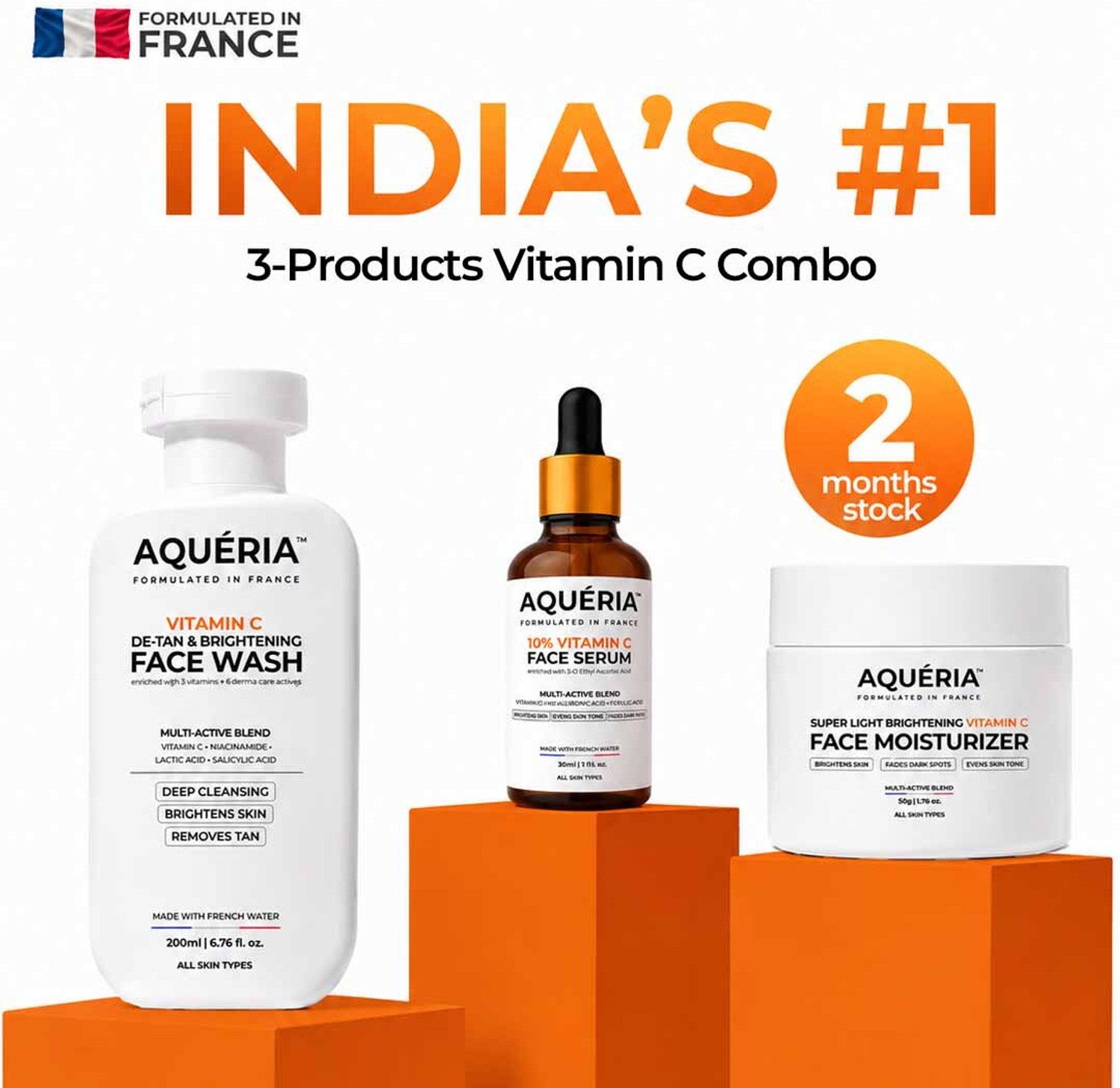 Aqueria Complete Vitamin C Skincare Combo 200ml - Image 1