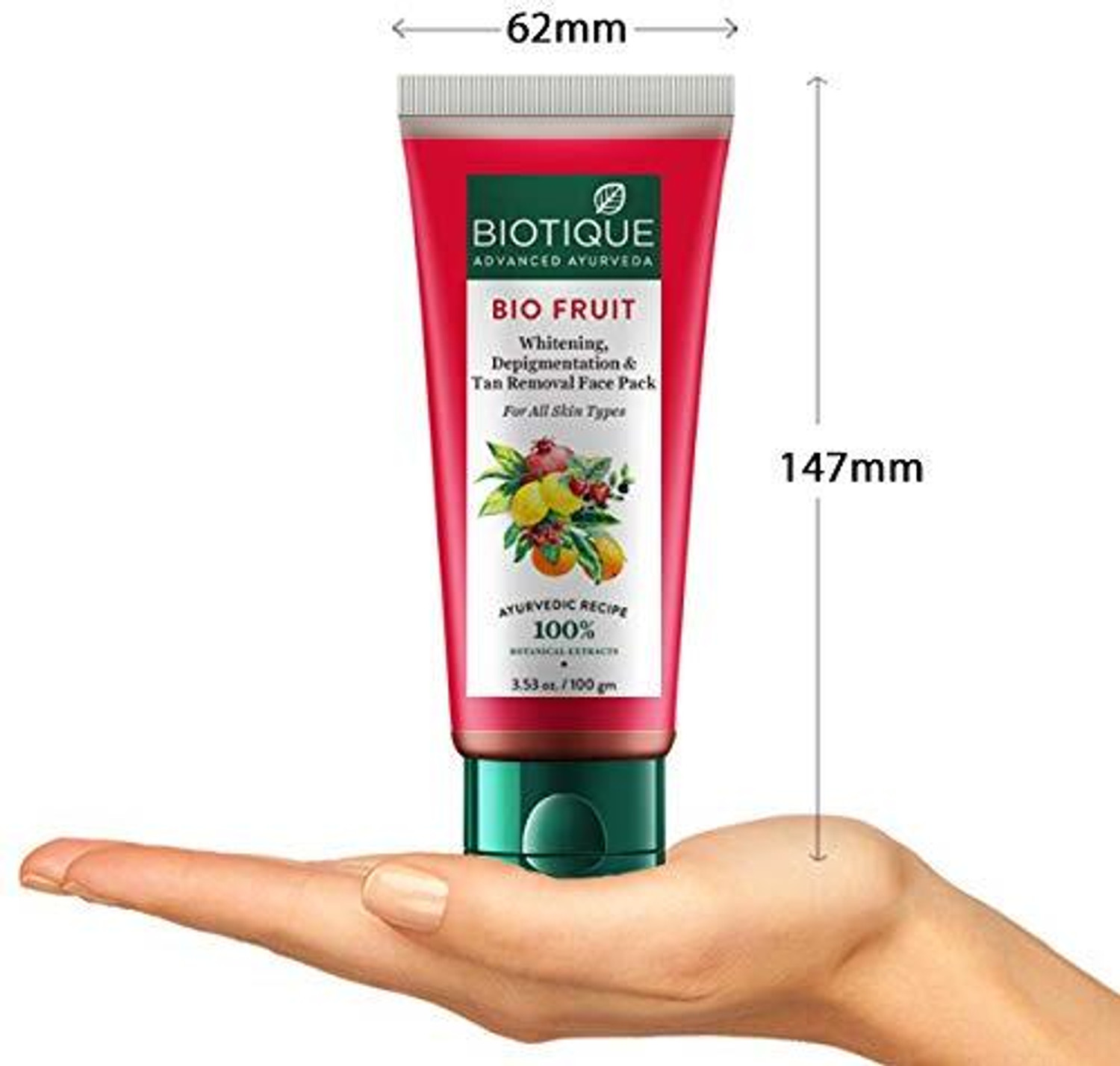 Image of BIOTIQUE Fruit Brightening Depigmentation and Tan Removal 100gm (Pack of 2) (200 g)