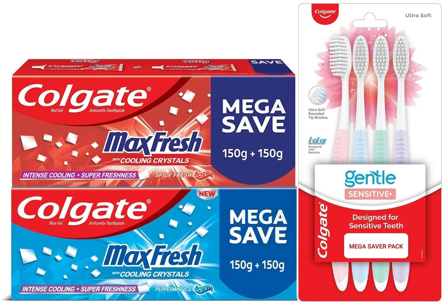 Colgate MaxFresh Red & Blue 300g Toothpaste with 4pcs Gentle - Image 5