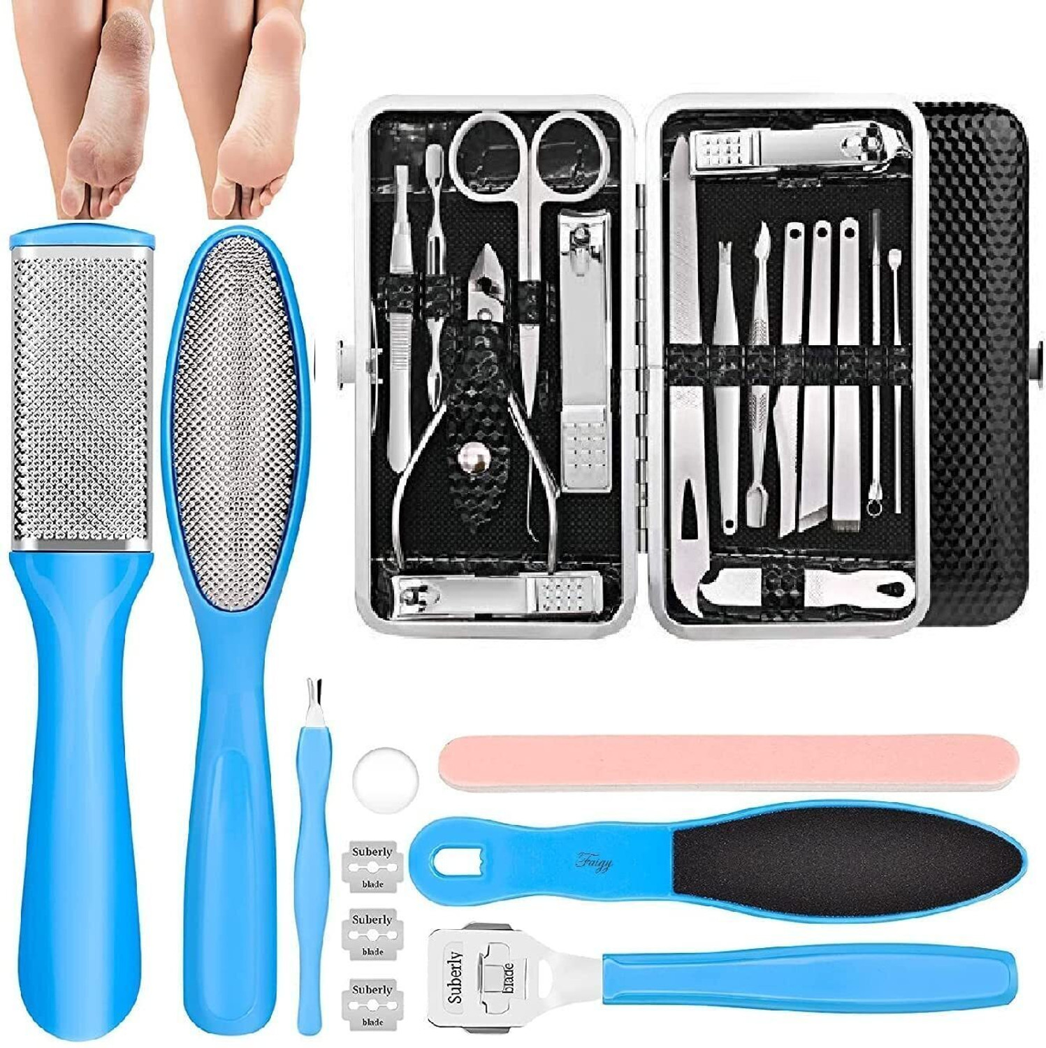 Image of Beaute Secrets Manicure Pedicure kit, Nail Clipper, Manicure Pedicure kit for women and Men (18, Set of 18)