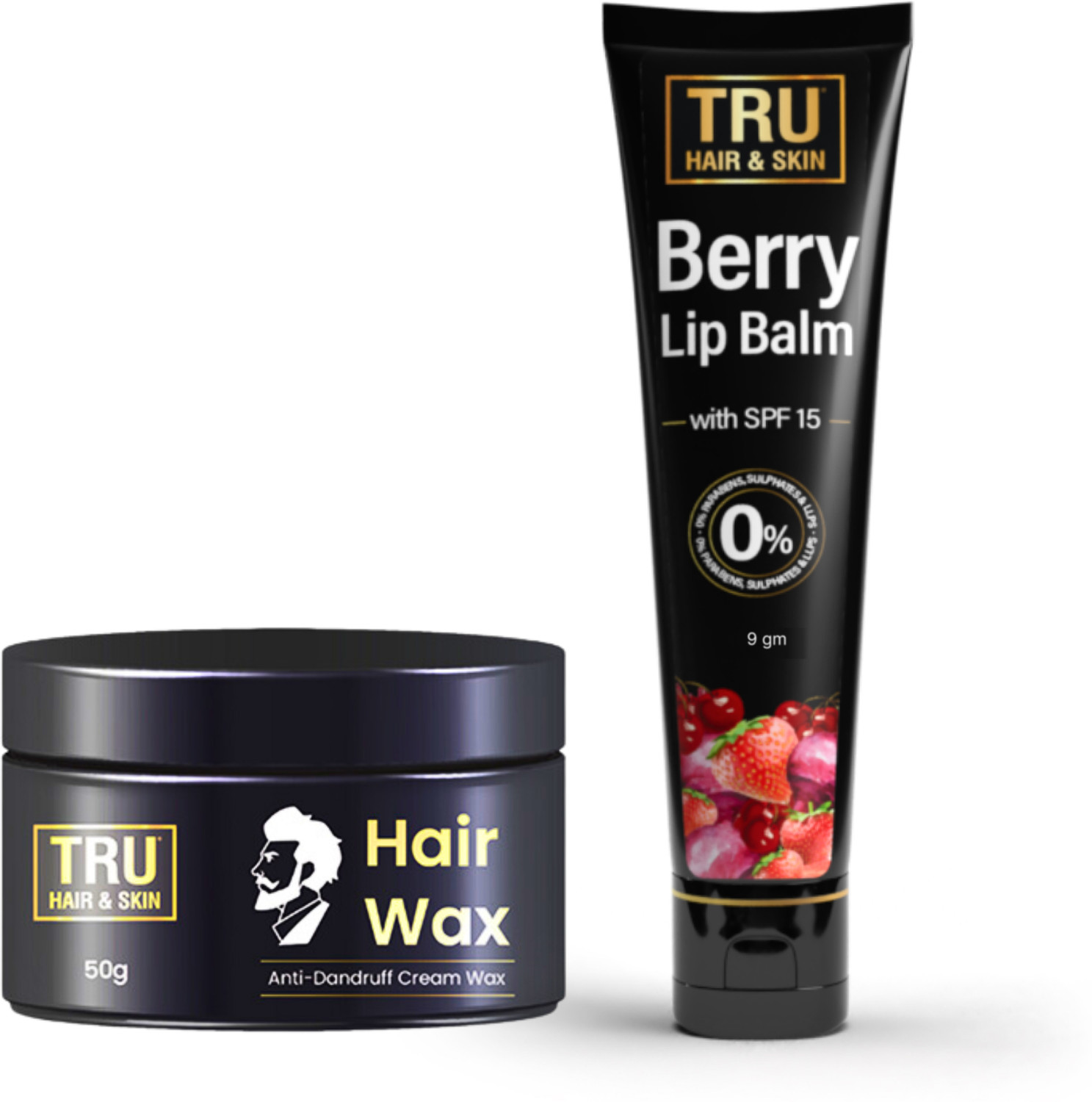 Image of TRU HAIR & SKIN Smoke Guard lip balm-9gm & Strong Hold Hair Wax Cream-50gm (2 Items in the set)