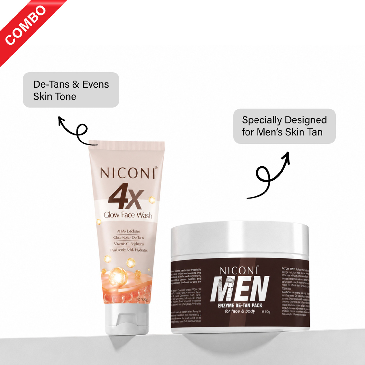 NICONI Men Daily Dtan Combo & Glow Face Wash (2 Items) - Image 1