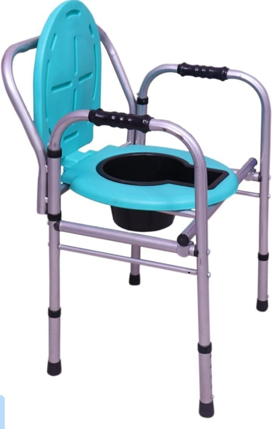 Image of coredeal Commode Chair for unisex /ADULT Comfortable Safe chair Commode Chair (Green, Silver)