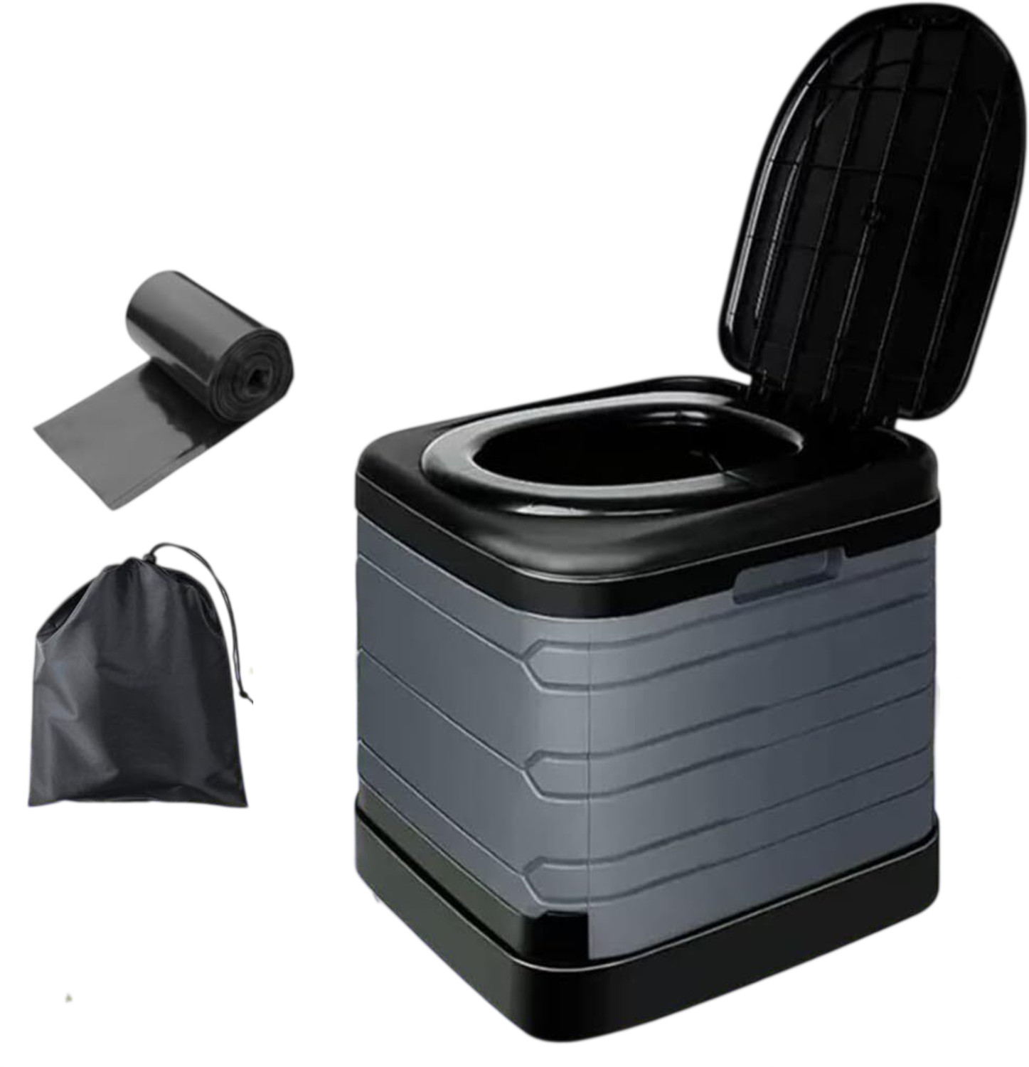 Image of REWELL Indian to Western Convertor Toilet Chair | For Adults | Portable Commode Shower Chair (Grey)