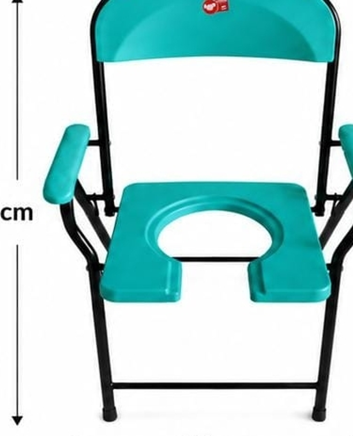 Image of BEDICIA Foldable Stainless Steel Shower Commode Chair with Pot Pregnant Women Commode Chair (Orange)