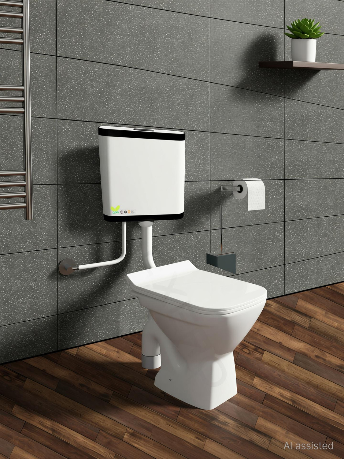 Image of Glexero Premium Quality Super White Ceramic Commode With Stylish Flush Tank Floor Mounted S Trap Toilet Western Commode (White)