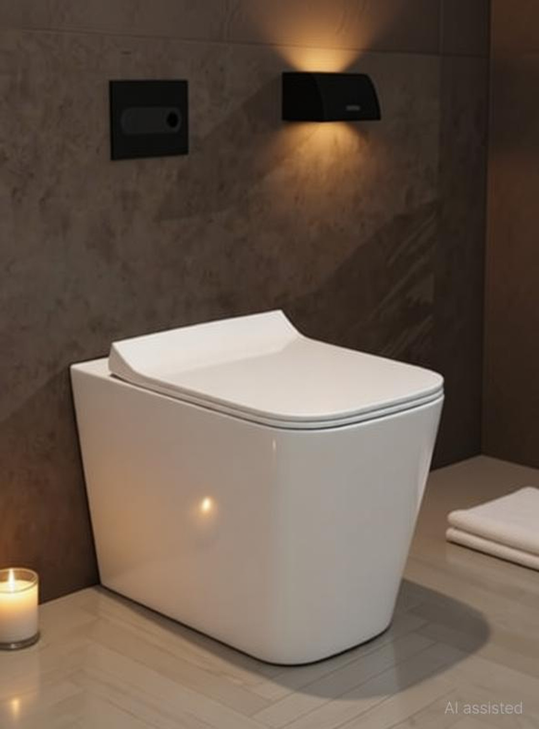 Image of Glexero Premium Quality Super White Ceramic Commode With Stylish Flush Tank Floor Mounted S Trap Toilet Western Commode (White)