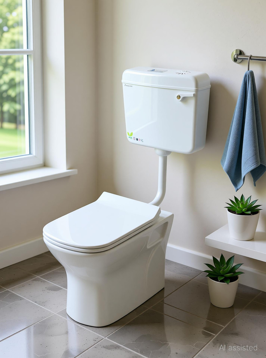 Image of Glexero Premium Quality Super White Ceramic Commode With Stylish Flush Tank Floor Mounted S Trap Toilet Western Commode (White)