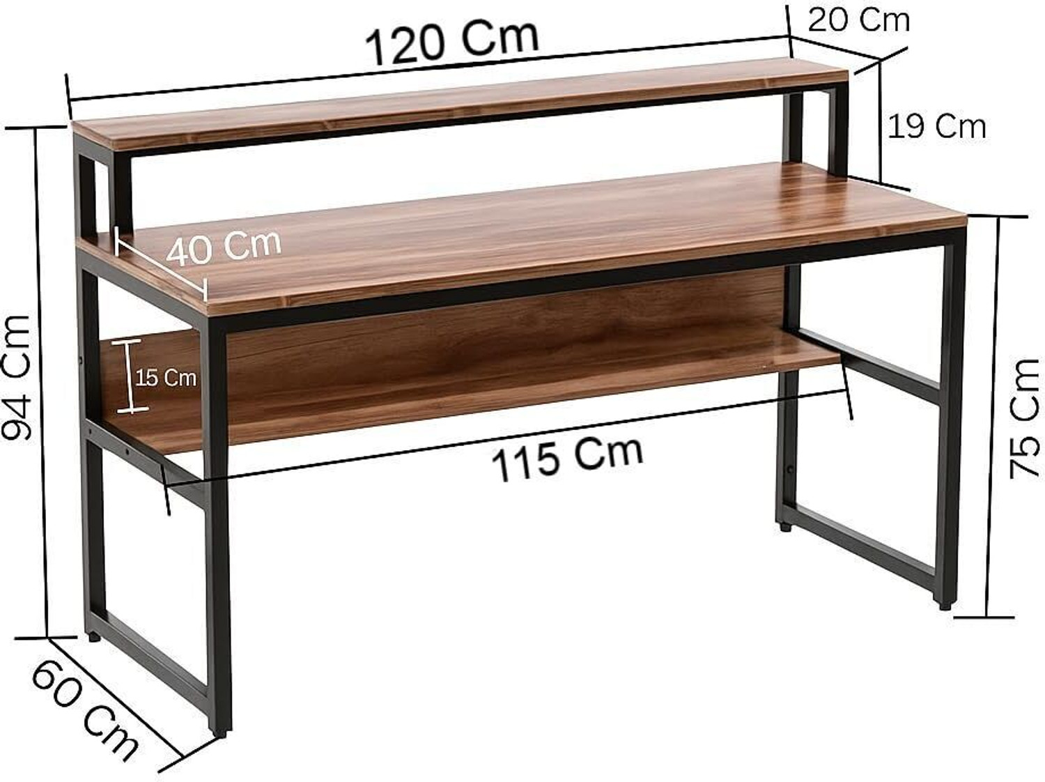 Image of mpm international Engineered Wood Computer Desk (Straight, Finish Color - Black, DIY(Do-It-Yourself))