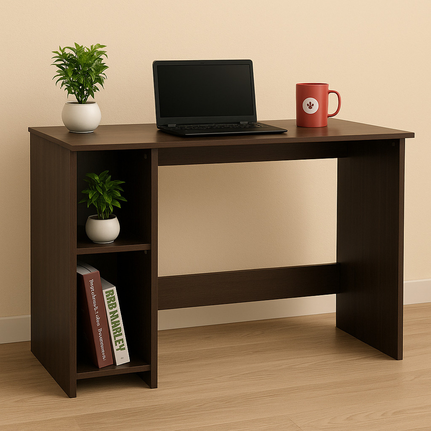 Image of PEDPIX Compact Computer Desk for Home Office | Modern Study & Work Table with Storage Engineered Wood Computer Desk (L-shaped, Finish Color - Black, DIY(Do-It-Yourself))
