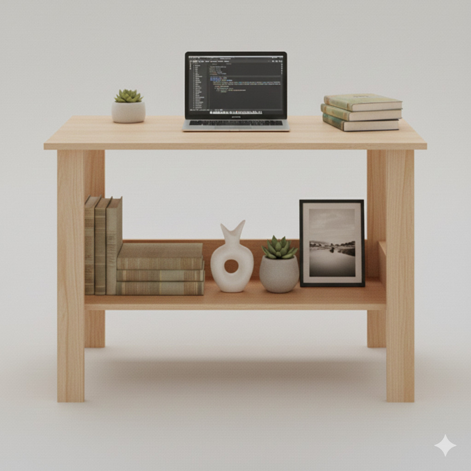 Image of Kiara Quality First Multi-Purpose Portable & Foldable Wooden Dining Table & Computer Desk Solid Wood Computer Desk (Straight, Finish Color - Brown, Pre-assembled)