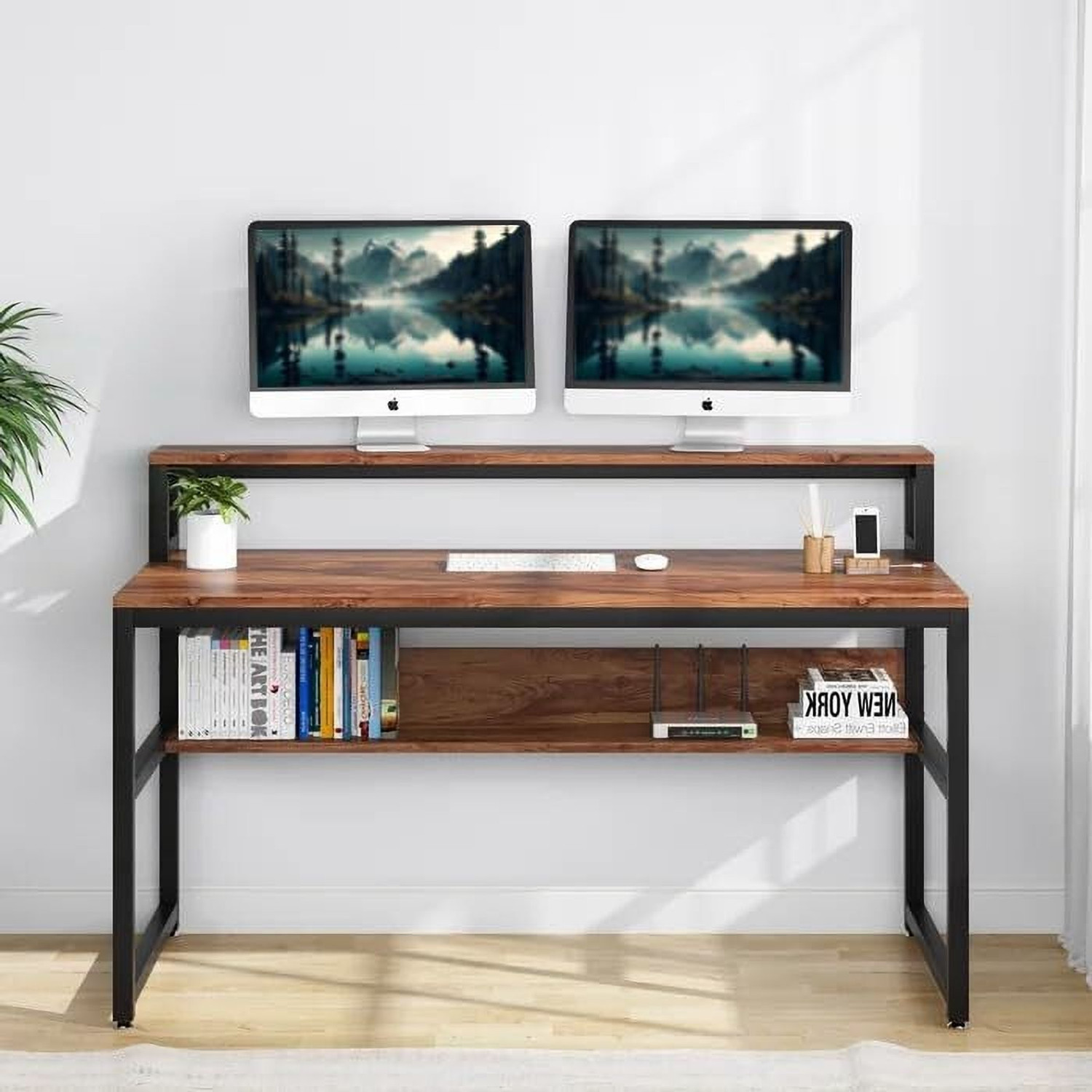 Image of mpm international Engineered Wood Computer Desk (Straight, Finish Color - Black, DIY(Do-It-Yourself))