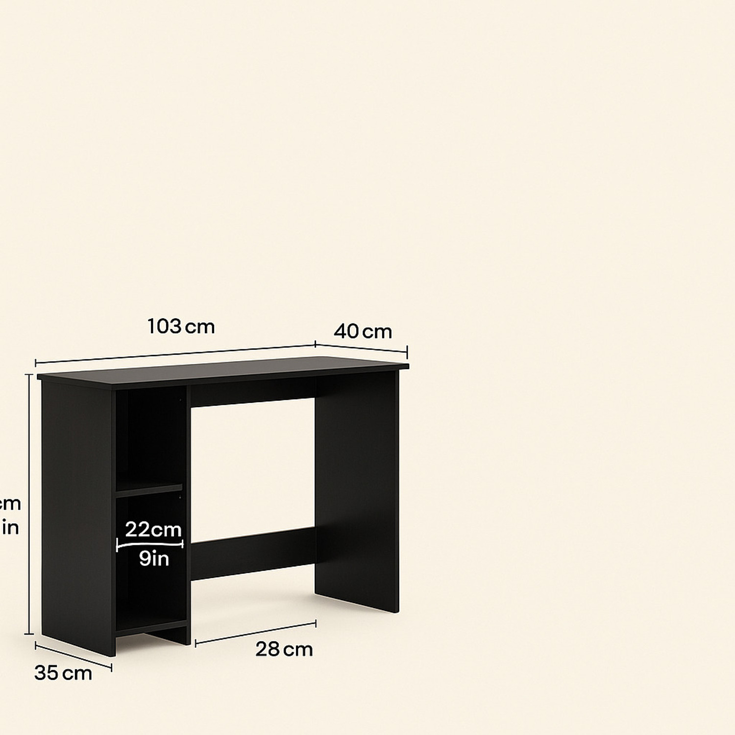 Image of PEDPIX Compact Computer Desk for Home Office | Modern Study & Work Table with Storage Engineered Wood Computer Desk (L-shaped, Finish Color - Black, DIY(Do-It-Yourself))