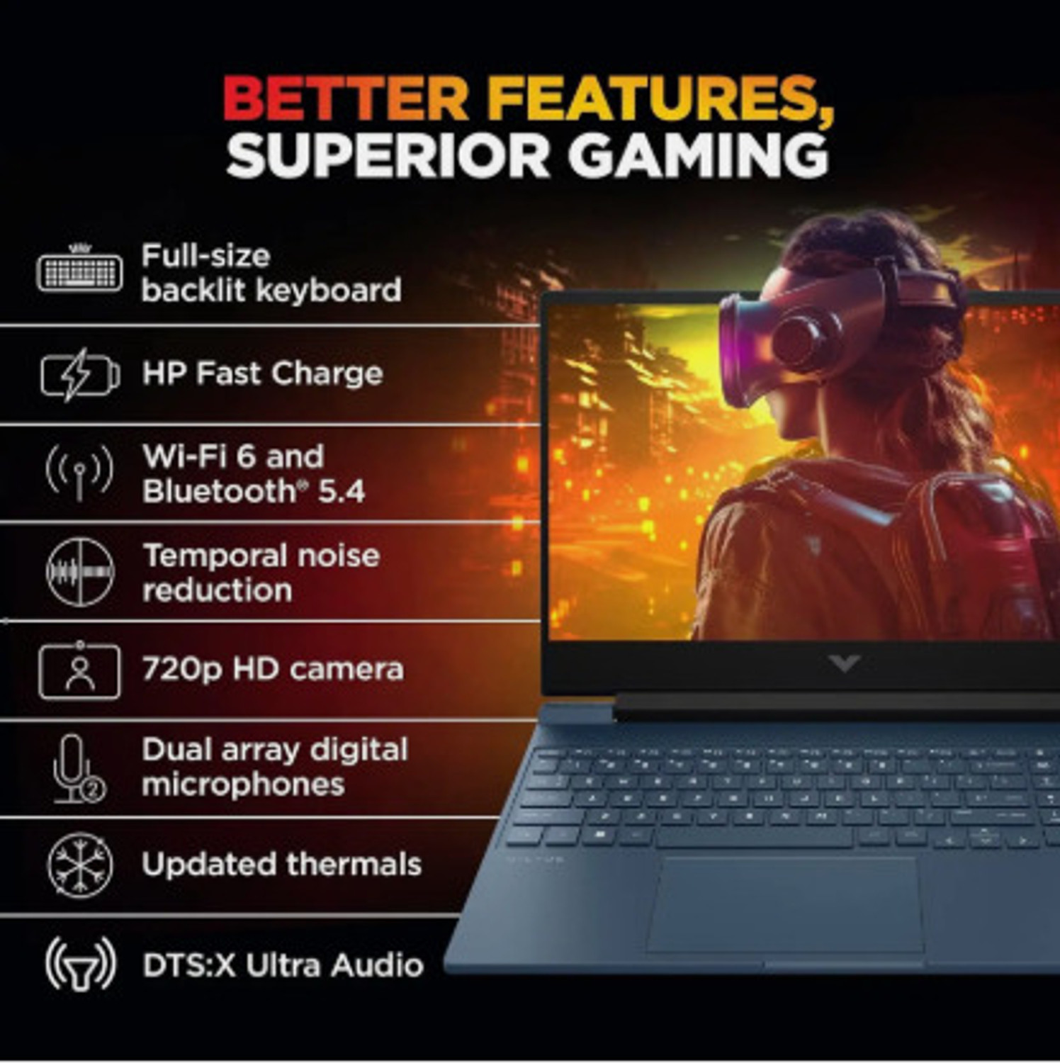 Image of HP Victus 15 {2026} AMD Ryzen 5 Hexa Core 8645HS - (16 GB /512 GB SSD /Windows 11 Home /6 GB Graphics /NVIDIA GeForce RTX 3050) 15-fb3011AX Gaming Laptop (15.6 inch, Performance Blue, 2.29 kg, With MS Office)