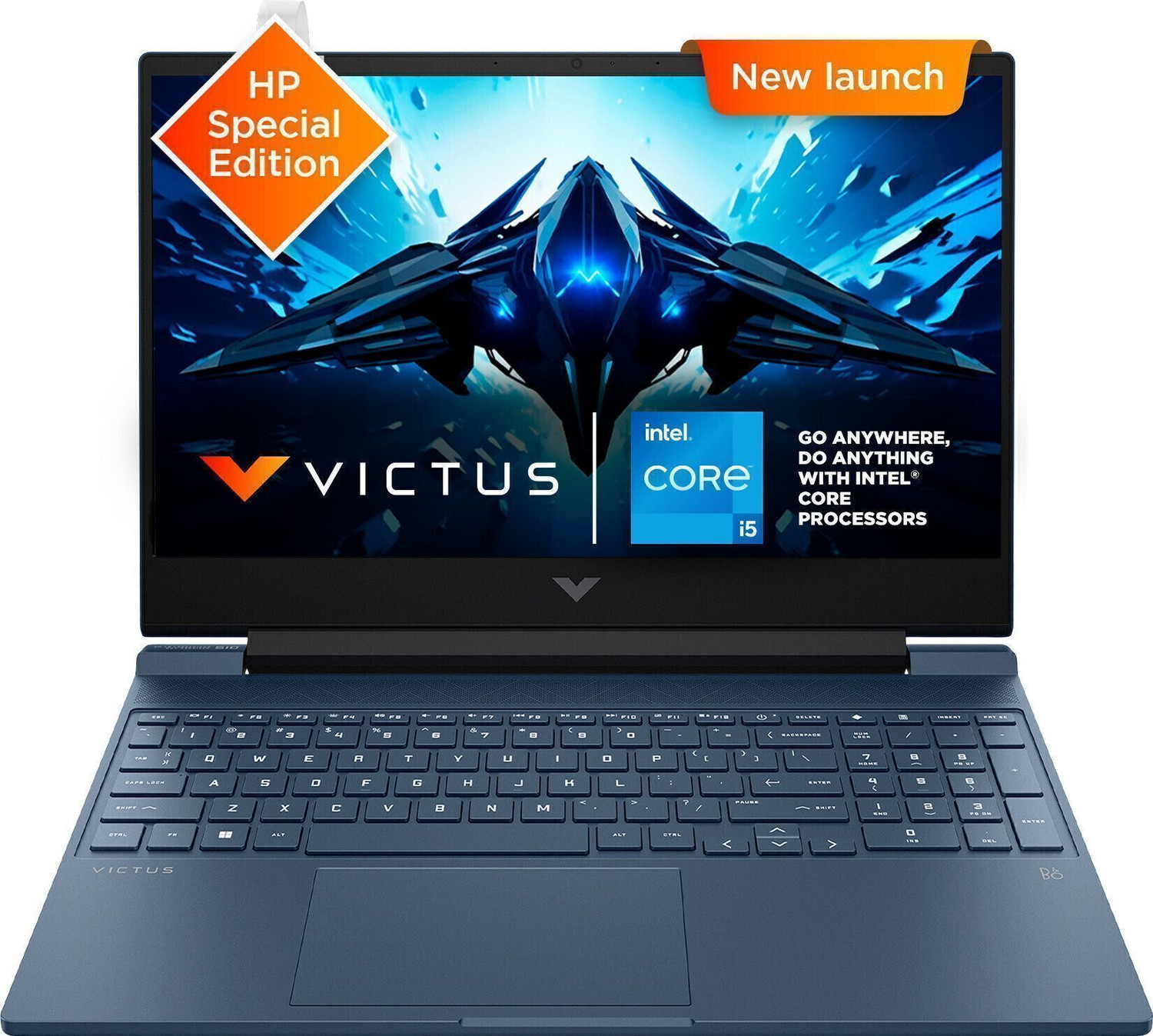 Image of HP Victus 15 {2026} AMD Ryzen 5 Hexa Core 8645HS - (16 GB /512 GB SSD /Windows 11 Home /6 GB Graphics /NVIDIA GeForce RTX 3050) 15-fb3011AX Gaming Laptop (15.6 inch, Performance Blue, 2.29 kg, With MS Office)