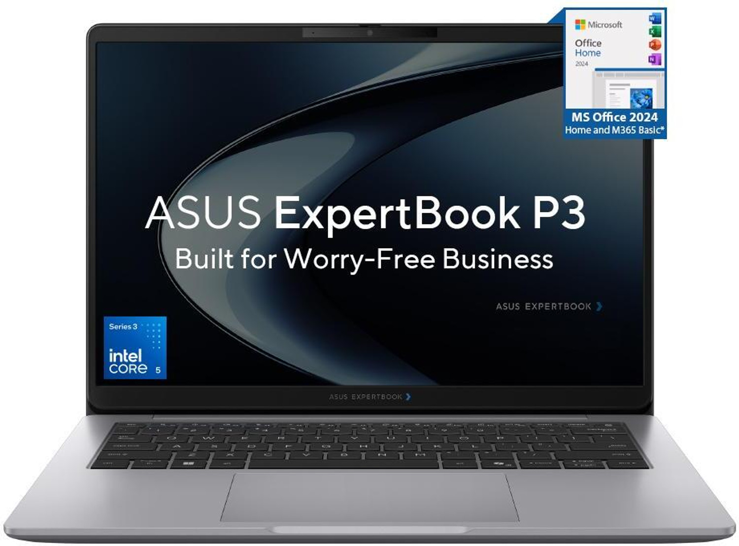 ASUS ExpertBook P3 AI PC IR Cam with 1 Yr ADP Intel Core 5 320 - (16 GB/512 GB SSD/Windows 11 Home) P3406CMABP-LY0124WS Thin and Light Laptop (14 inch, Misty Grey, 1.65 kg, With MS Office) - Image 1