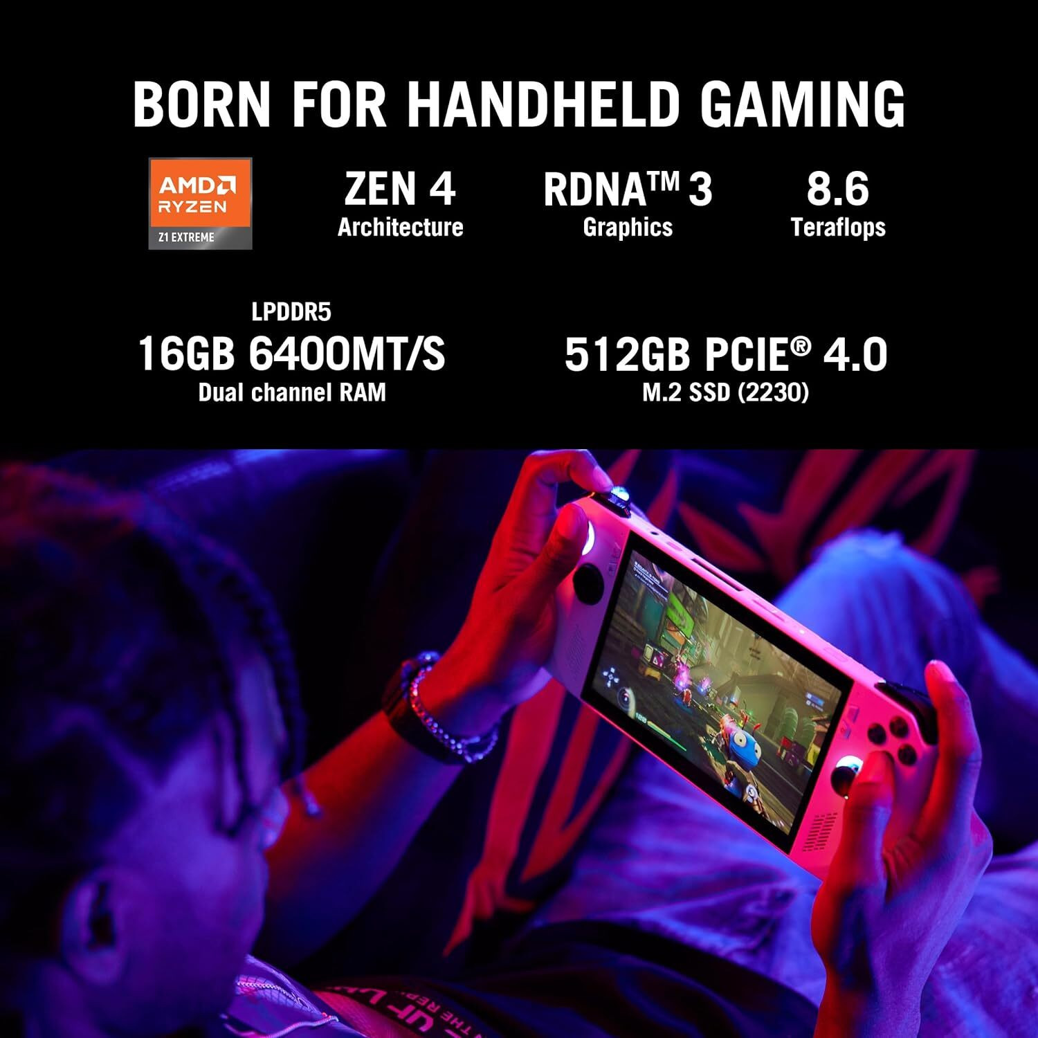 Image of ASUS AMD Ryzen Z1 Extreme - (16 GB /512 GB SSD /Windows 11 Home) RC71L-NH001W Handheld Gaming PC (7 Inch, Pure White)