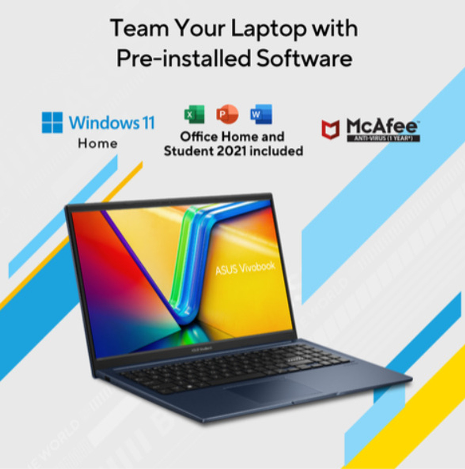 Image of ASUS VIvobook 15 Intel Core i5 13th Gen - (8 GB /512 GB SSD /Windows 11 Home) X1504VA-NJ523WS Thin and Light Laptop (15.6 inch, Quiet Blue, With MS Office)