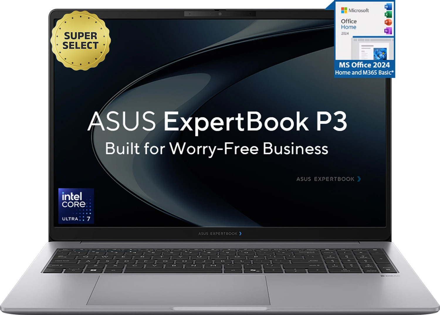 ASUS ExpertBook P3 with AI PC Metal Top 1 Yr ADP Intel Core Ultra 7 255H - (16 GB/512 GB SSD/Windows 11 Home) P3606CCA-MB0326WS Laptop (16 inch, Misty Grey, 1.77 Kg, With MS Office) - Image 1