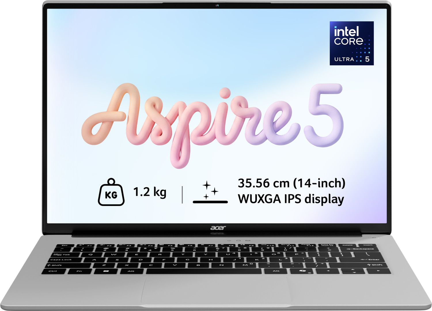 Acer Aspire 5 Metal (2026) AI PC, Backlit Keyboard Intel Core Ultra 5 226V - (16 GB/512 GB SSD/Windows 11 Home) A514-55 Notebook (14 inch, Pure Silver, 1.2 kg, With MS Office) - Image 1