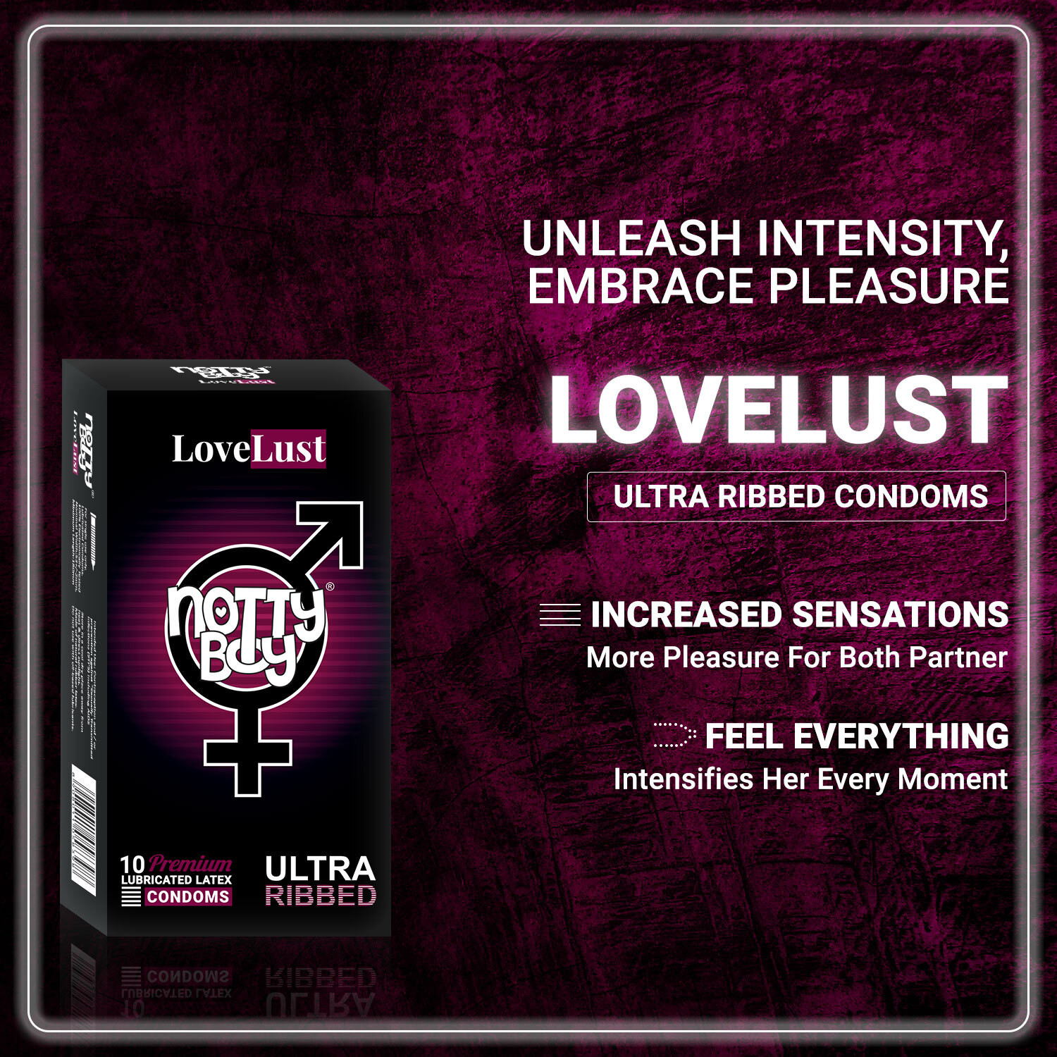 Image of NottyBoy Ultra Ribs Extra Ribbed Condom (Set of 10, 100 Sheets)