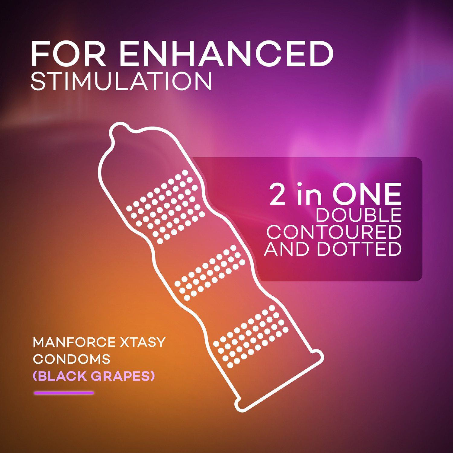 Image of MANFORCE 3 in 1 (Ribbed, Contour, Dotted) Wild Black Grapes Flavoured Condoms- 10 Pieces & 3 in 1 Condoms (Ribbed, Contour, Dotted), Overtime Orange Flavoured- 10 Pieces Condom (Set of 2, 20 Sheets)