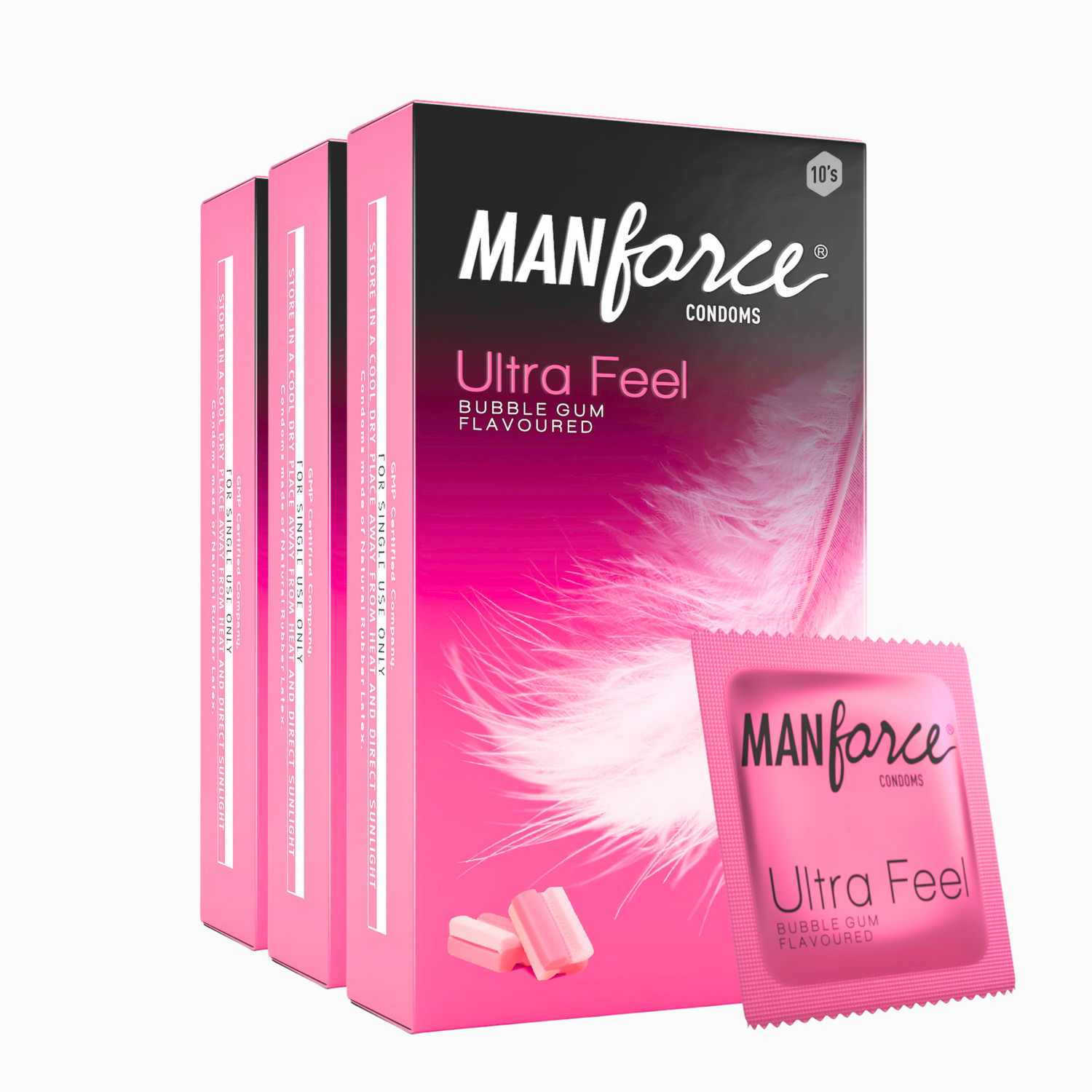 Image of MANFORCE Ignite Apple-peach Flavoured Extra Dotted Box Condoms - 10 Pieces & Extra Dotted Litchi Flavoured Condoms - 10 Pieces Condom (Set of 2, 20 Sheets)