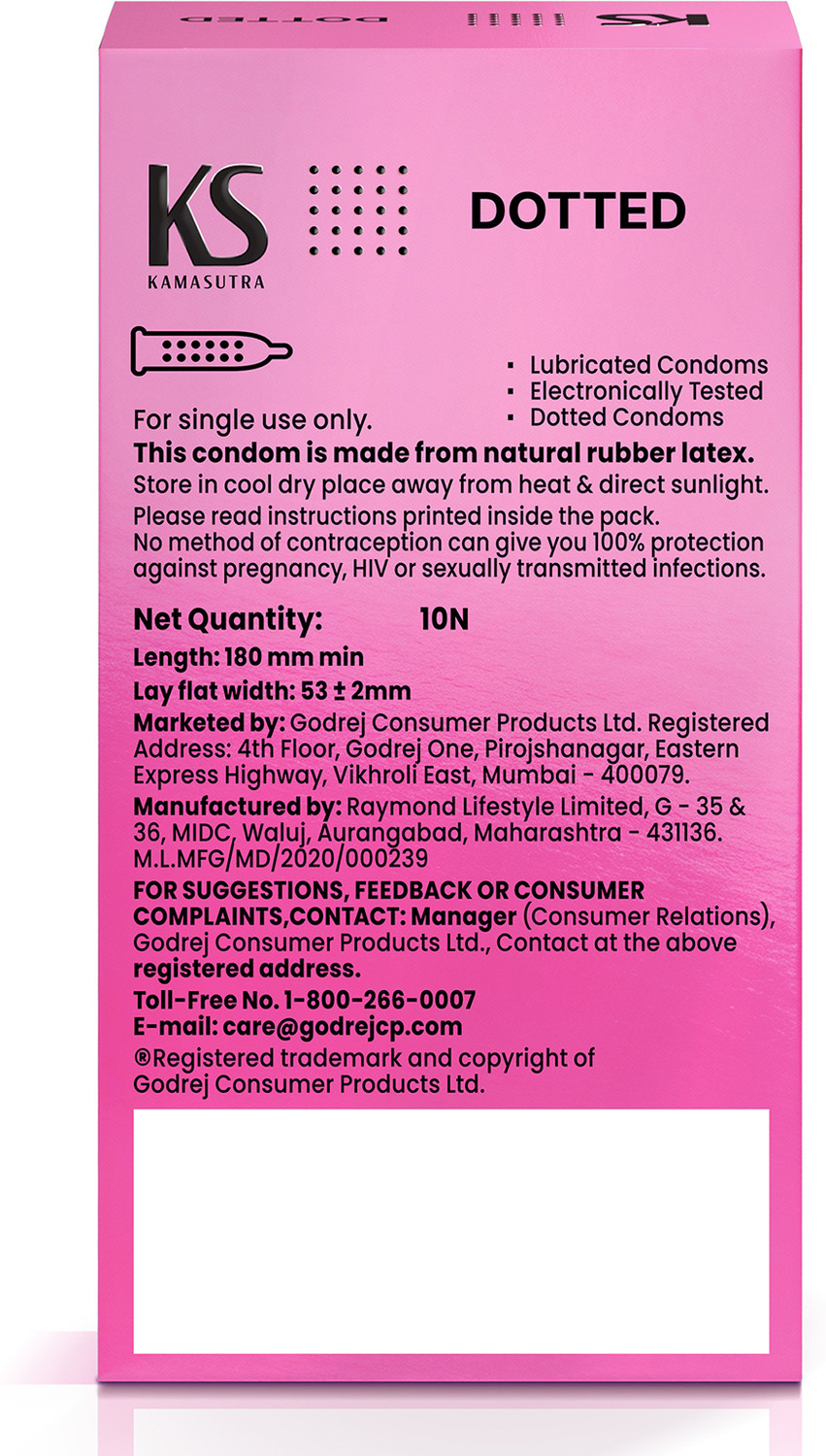 Image of Kamasutra Dotted Condom (24S) Condom (Set of 2, 24 Sheets)