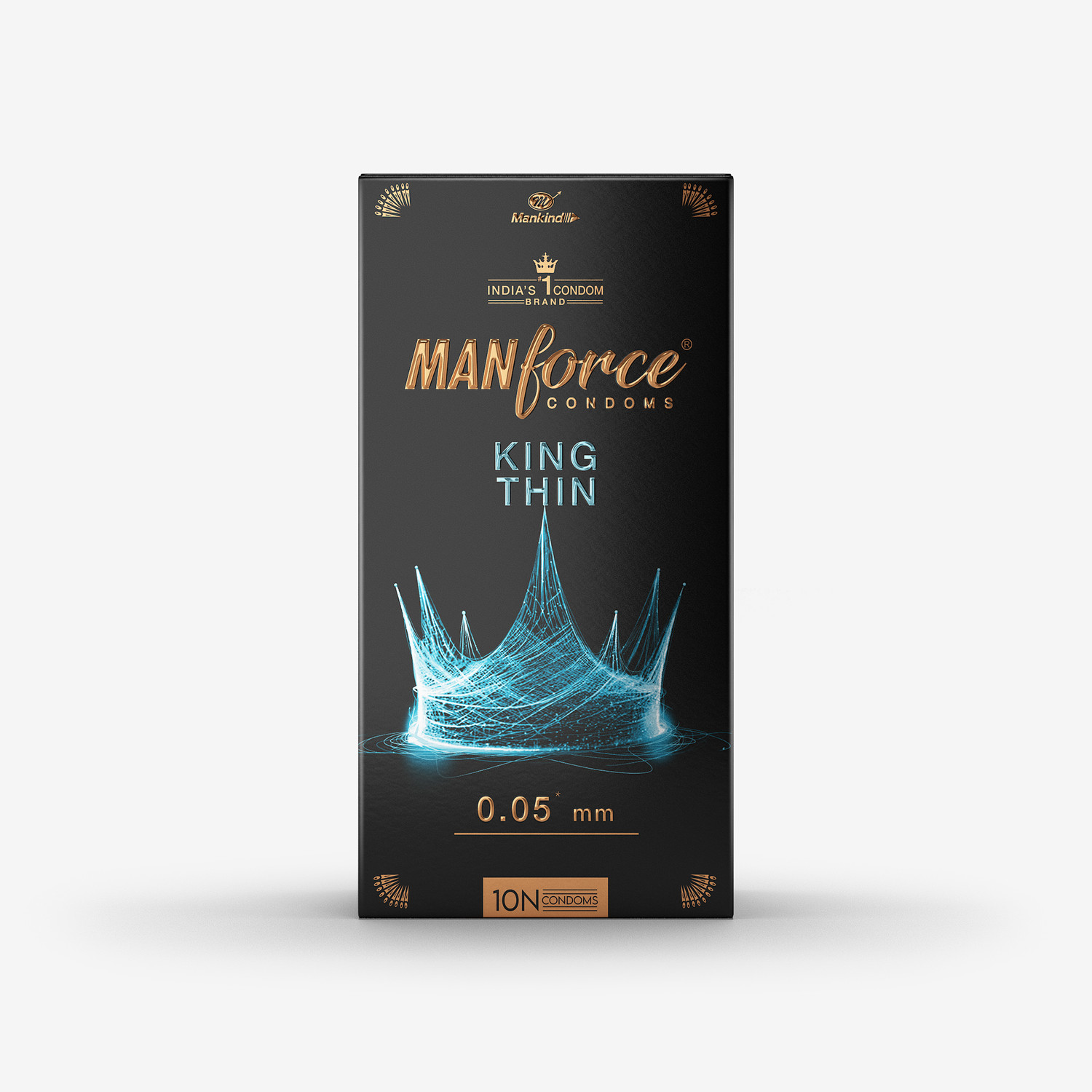 Image of MANFORCE King Thin Ultra-Thin Unflavoured Condoms, 10 Pieces Condom (10 Sheets)