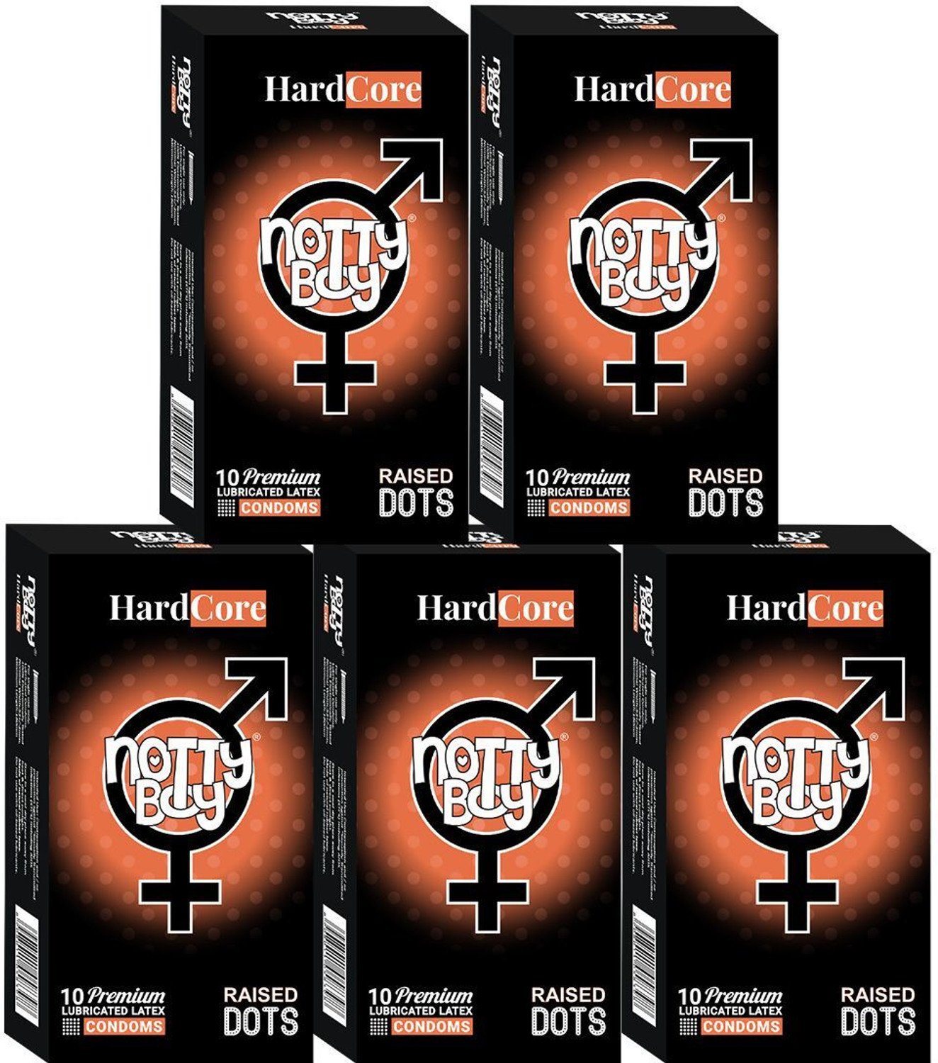 Image of NottyBoy Ultra Ribs Extra Ribbed Condom (Set of 10, 100 Sheets)