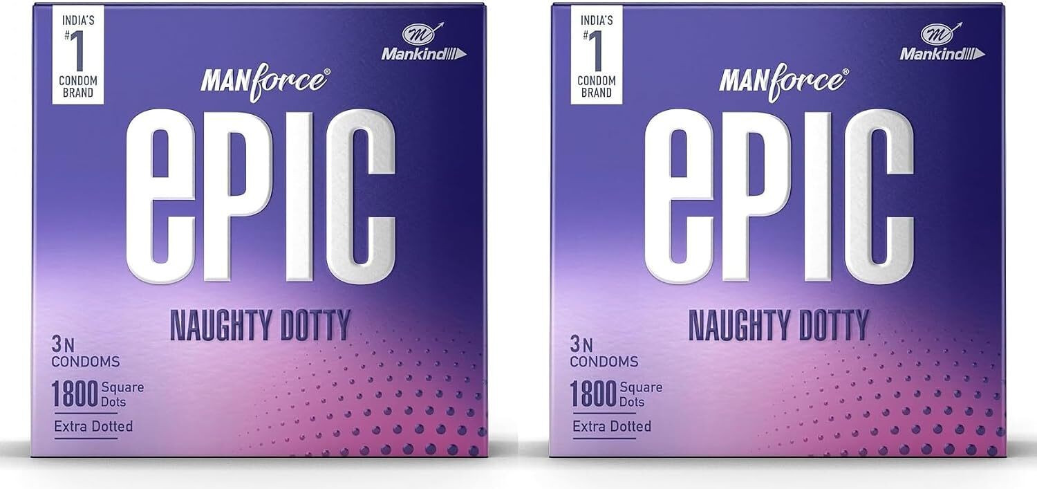 Image of MANFORCE Premium Hotdots Belgian Chocolate with Bigger Dots & Overtime Pineapple 3in1 (Ribbed, Contour, Dotted) Condoms - 10s (Pack of 2) Condom (Set of 2, 20 Sheets)